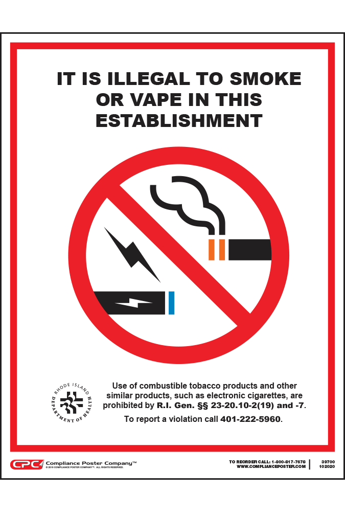 Rhode Island No Smoking Poster