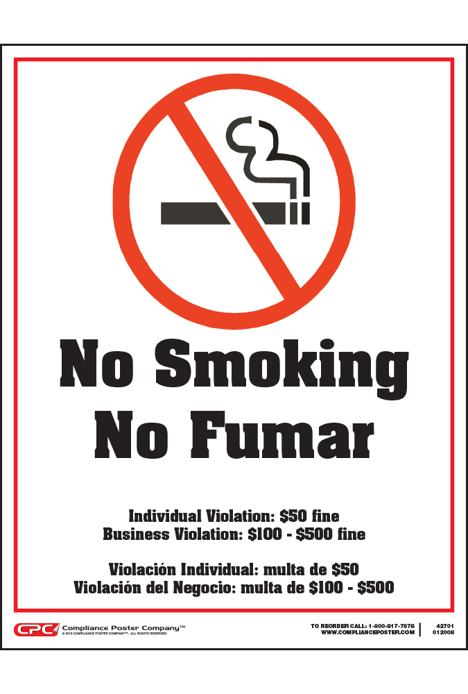 no smoking area poster