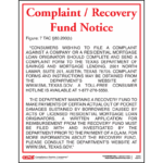 Texas Complaint/Recovery Fund Notice