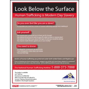 Virginia Human Trafficking Poster