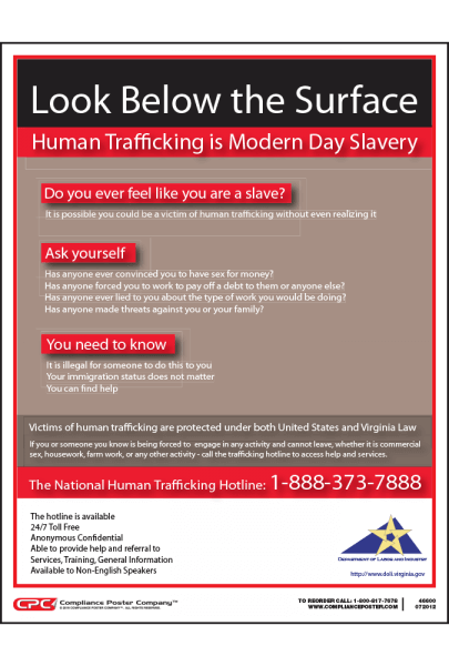 Virginia Human Trafficking Poster - Compliance Poster Company