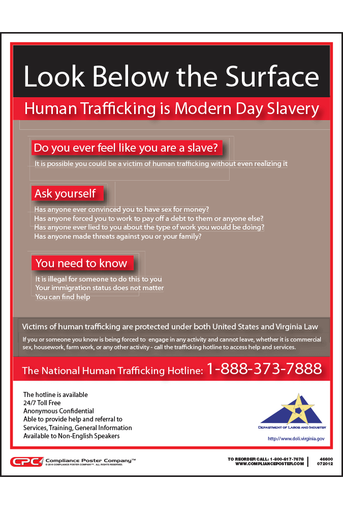 Virginia Human Trafficking Poster