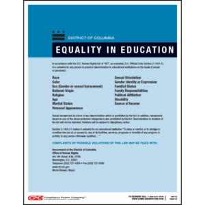 District of Columbia Equality in Education Poster
