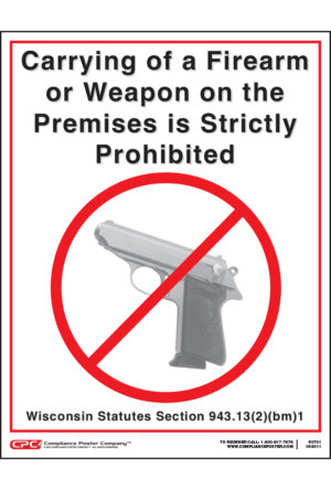 Wisconsin No Firearms Poster