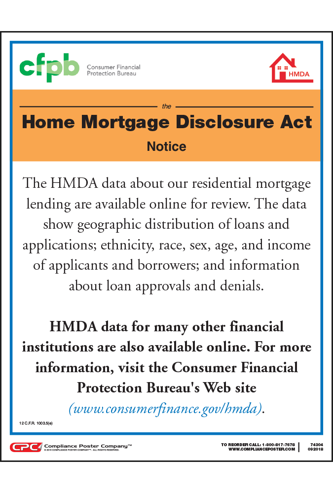 Home Mortgage Disclosure Act Poster