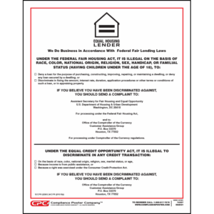 Federal Equal Housing Lender Poster - OCC Banks