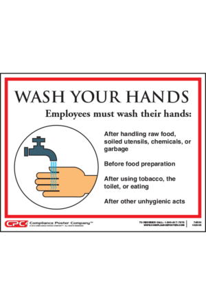 Wash Your Hands for Restaurants Poster - Compliance Poster Company