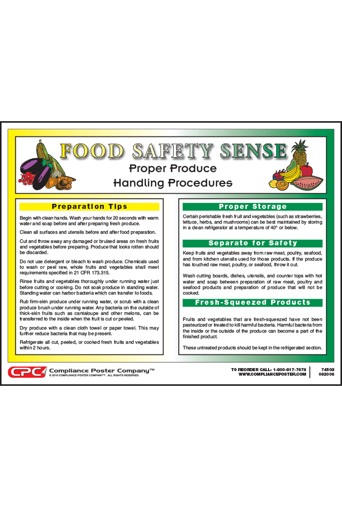 Food Safety Posters Procedures