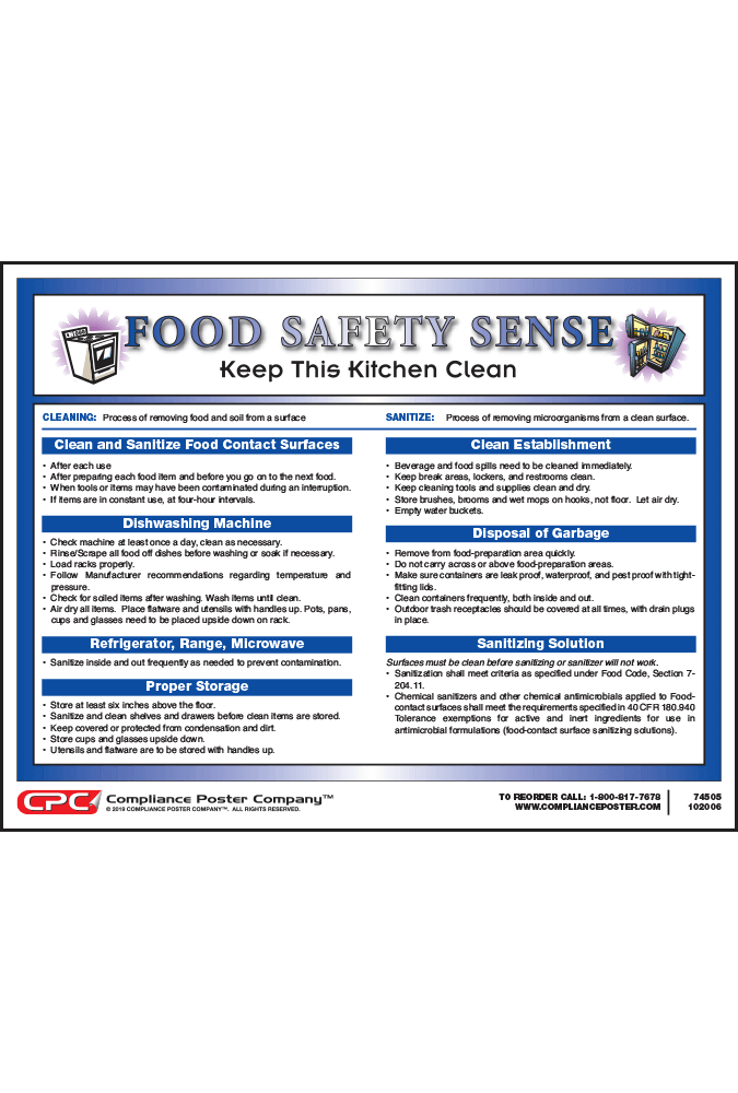 food safety posters for restaurants