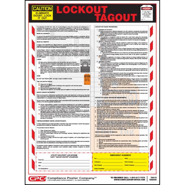 OSHA Lockout/Tagout Poster - Compliance Poster Company