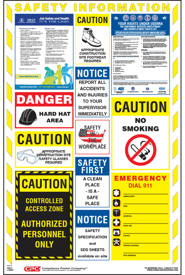Construction Safety Information Poster - Compliance Poster Company