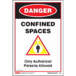Confined Space Danger Sign