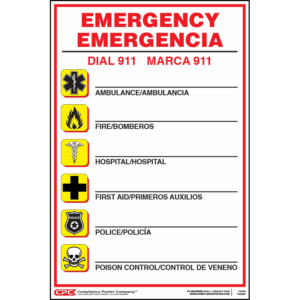 Federal Bilingual Emergency Number Poster