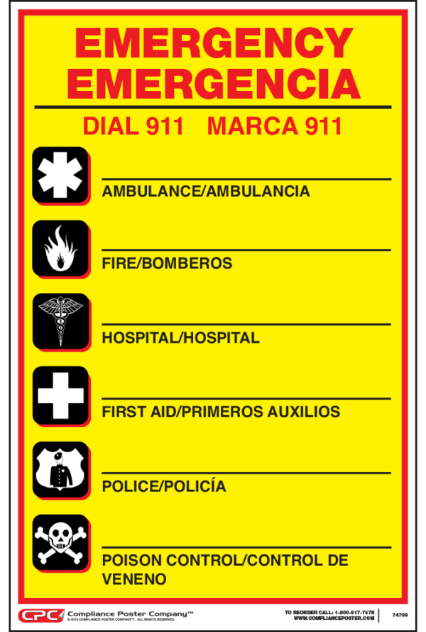 Federal Bilingual Emergency Number Poster