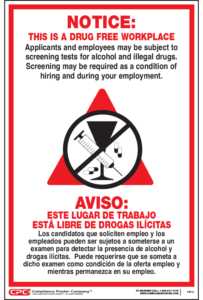 Drug Free Workplace Bilingual Poster