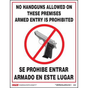 Federal Bilingual Handguns Prohibited Poster