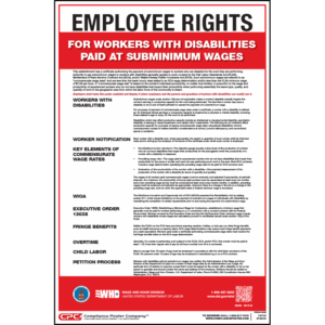 Federal Notice to Workers with Disabilities Poster