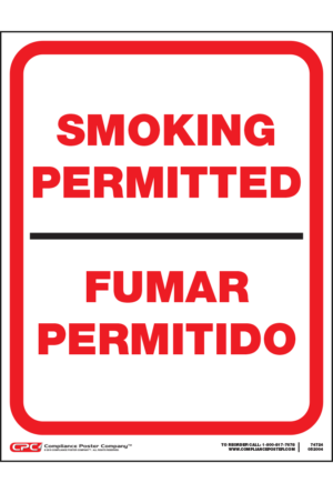 Federal Smoking Permitted Poster - Bilingual