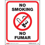 Small No Smoking Poster - Bilingual - 8.5 x 11