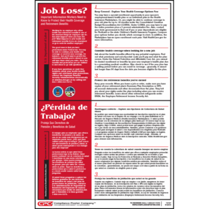 Cobra Continuation Coverage "Job Loss" Bilingual Poster