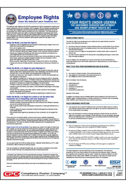 Private Employer NLRA USERRA Combo Poster - Compliance Poster Company