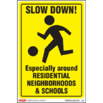 Slow Down Traffic Safety Posters - Residential & Schools