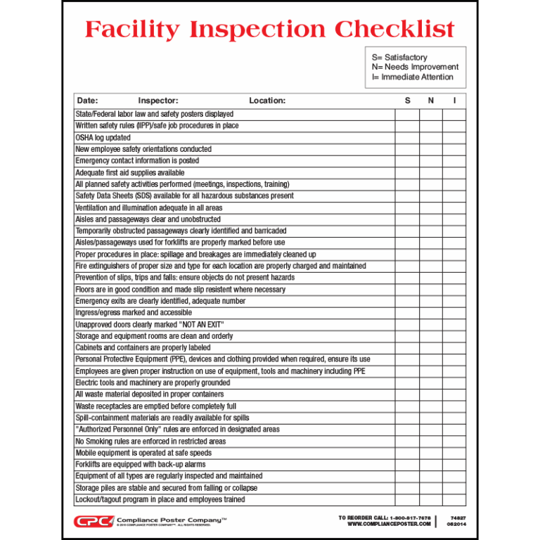 Facility Inspection Checklist | Safety and Compliance Checklist