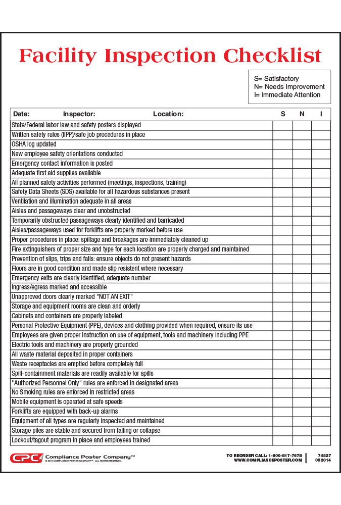 Safety Checklist Template TUTORE ORG Master Of Documents