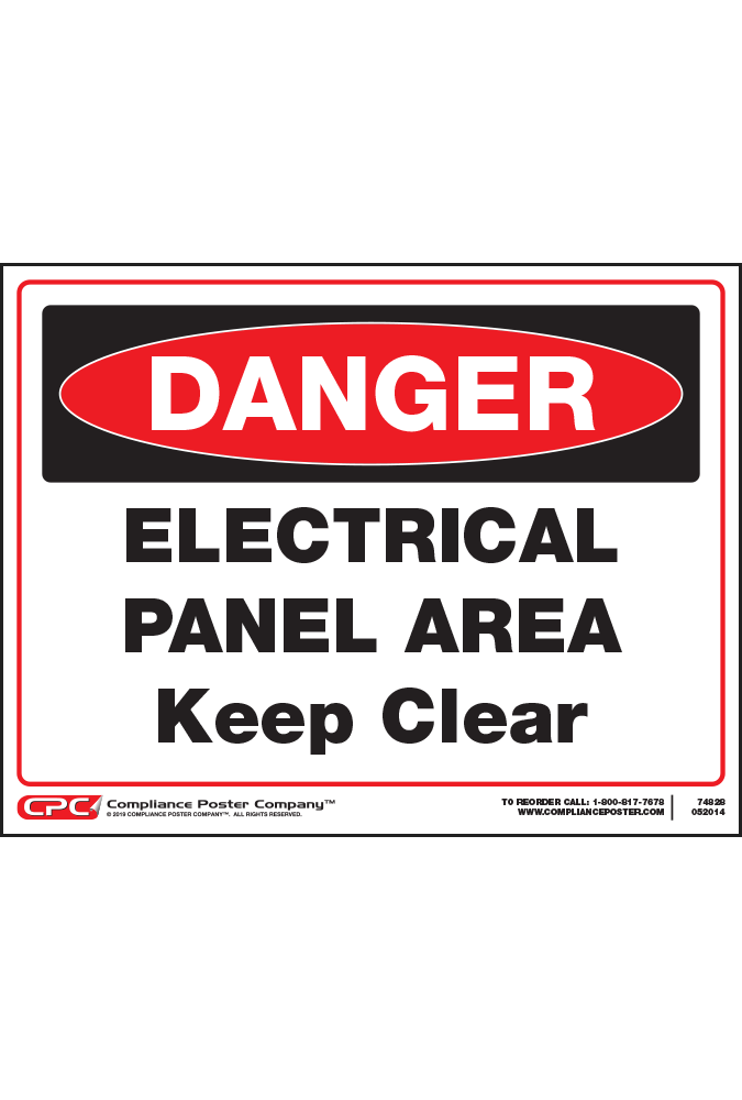 Dangel Electrical Panel Area Sign
