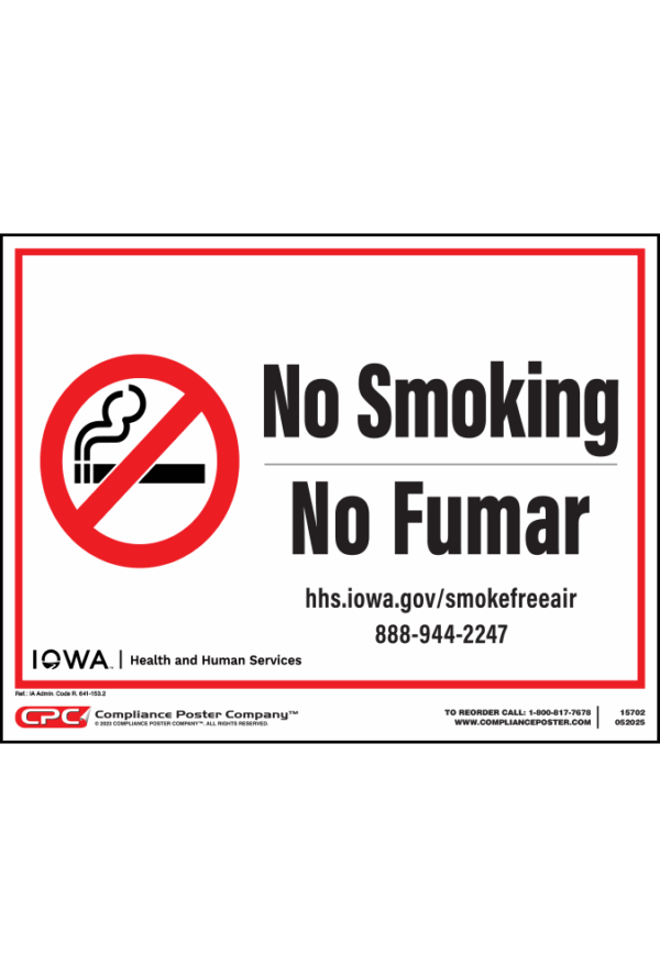 Iowa No Smoking Sign