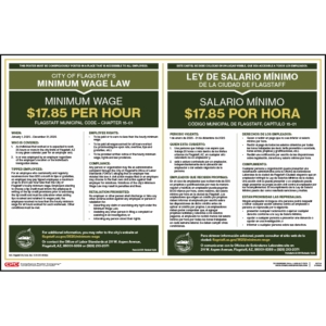 2021 Flagstaff Minimum Wage Poster - Bilingual