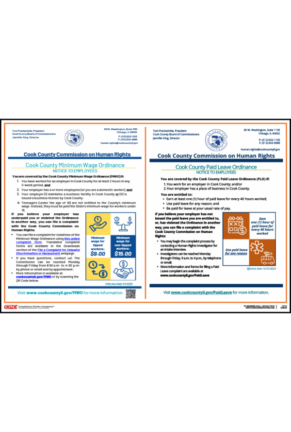 Cook County Minimum Wage & Earned Sick Leave Poster