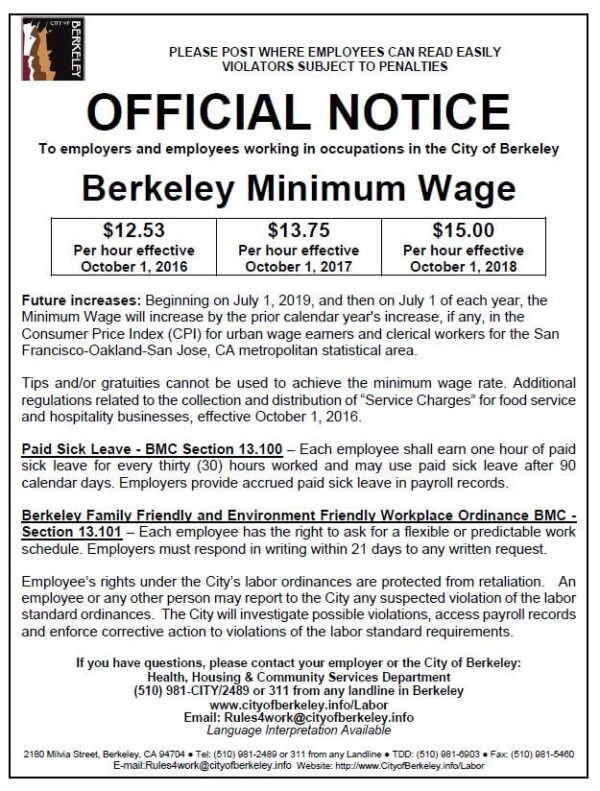 Berkeley Adopts Paid Sick Leave and Workplace Flexibility Laws ...