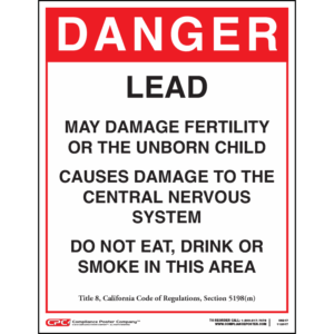 California Lead Warning Sign