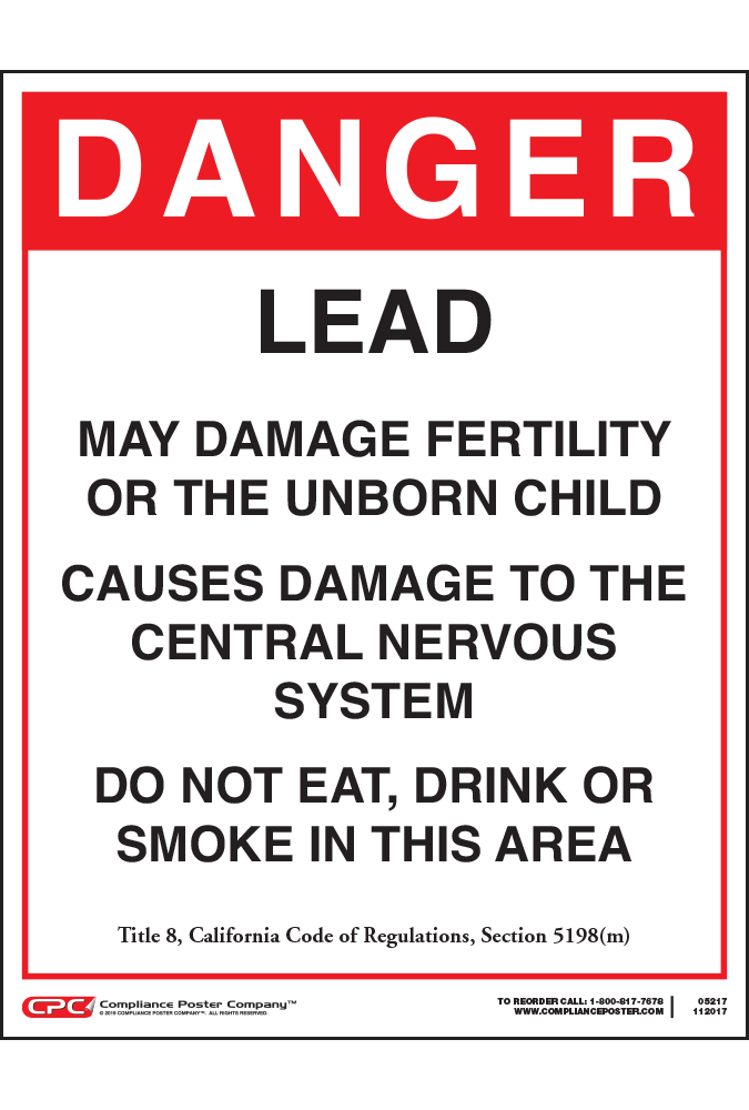California Lead Warning Sign