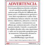 California Prop 65 Dental Care Exposure Warning Sign - Spanish