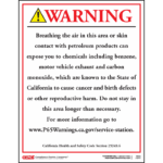 California Prop 65 Service Station Exposure Warning Sign - English