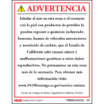 California Prop 65 Service Station Exposure Warning Sign - Spanish
