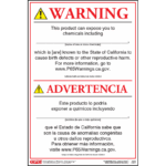 California Prop 65 Consumer Product Birth Defect Warning Sign