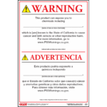 California Prop 65 Consumer Product Cancer and Birth Defect Warning Sign