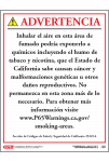 California Prop 65 Designated Smoking Area Exposure Warning Sign - Spanish