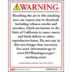 California Prop 65 Designated Smoking Area Exposure Warning Sticker