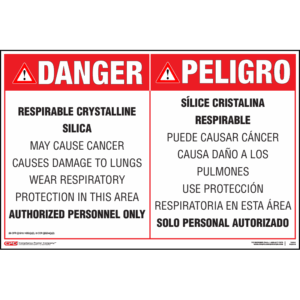 Respirable Crystalline Silica Entrance Danger Sign