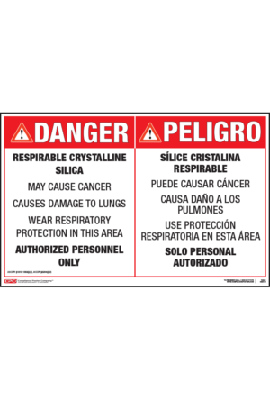 Respirable Crystalline Silica Entrance Danger Sign