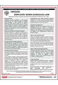 Oregon Employee Work Schedules Poster