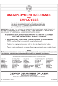 2018 Georgia Unemployment Notice Peel 'N Post - Mobile Poster Pak