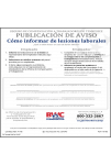 2018 Tennessee Workers Compensation Notice Peel 'N Post - Spanish