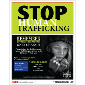 Maine Human Trafficking Poster