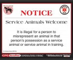 Minnesota Service Animal Sign