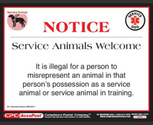 Minnesota Service Animals Sign